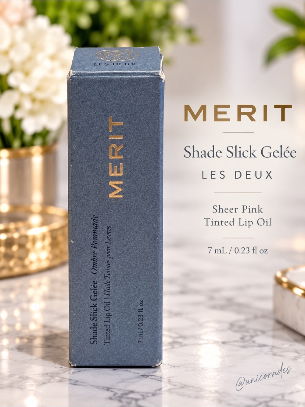 MERIT Shade Slick Gelée Tinted Lip Oil Les Deux Sheer Pink Full Size